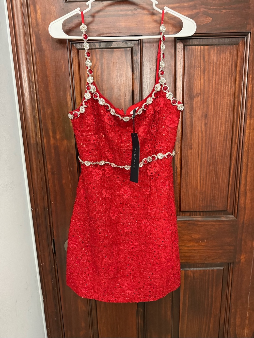 elliatt Adeline Embellished Sequin Tweed Cocktail Minidress Size:S $278 - Picture 4 of 12